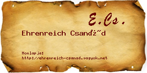 Ehrenreich Csanád névjegykártya