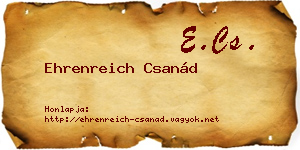 Ehrenreich Csanád névjegykártya